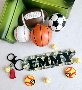 Personalized Softball Keychain/Bag Tag