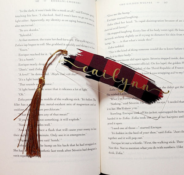 Personalized Acrylic Bookmark - Brush Stroke Design