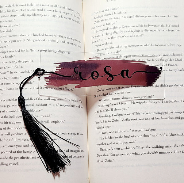 Personalized Acrylic Bookmark - Brush Stroke Design