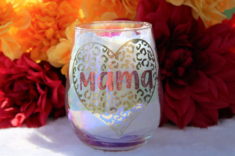 Mama Iridescent Wine Glass