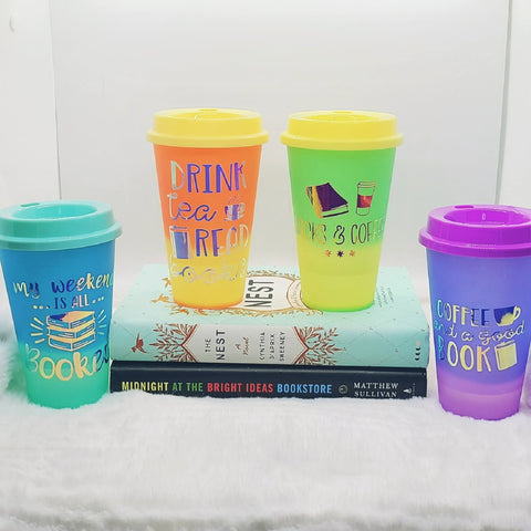 Color Changing Bookworm Hot Beverage Travel Mugs