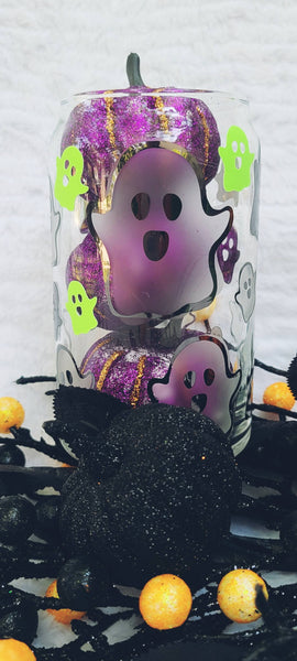 Spooky Ghost Can Glass - Glows in the Dark