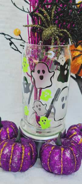 Spooky Ghost Can Glass - Glows in the Dark