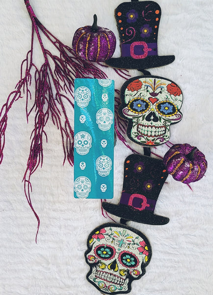 Teal Calavera Skulls