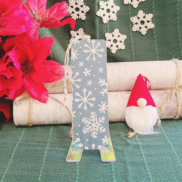 Doodle Snowflake Wooden Bookmark