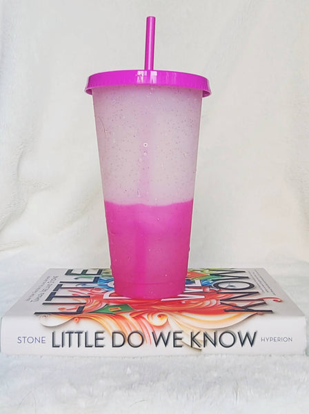 Cold Beverage Color Change Tumbler - Rainbow Glitter Collection