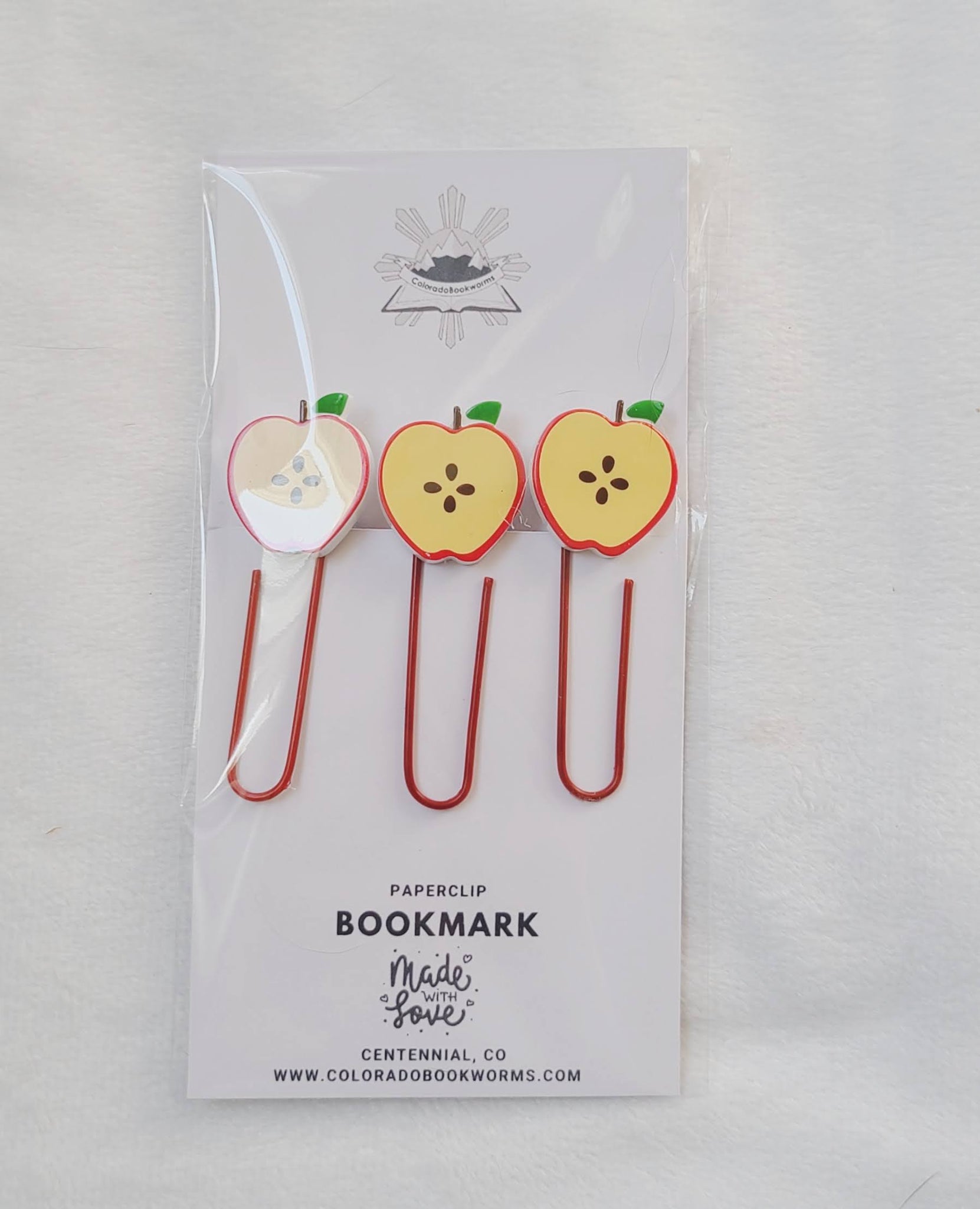 Half Apple Paperclip Bookmarks