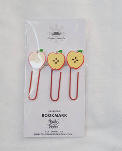 Half Apple Paperclip Bookmarks