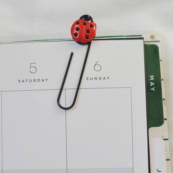 Ladybug Paperclip Bookmarks