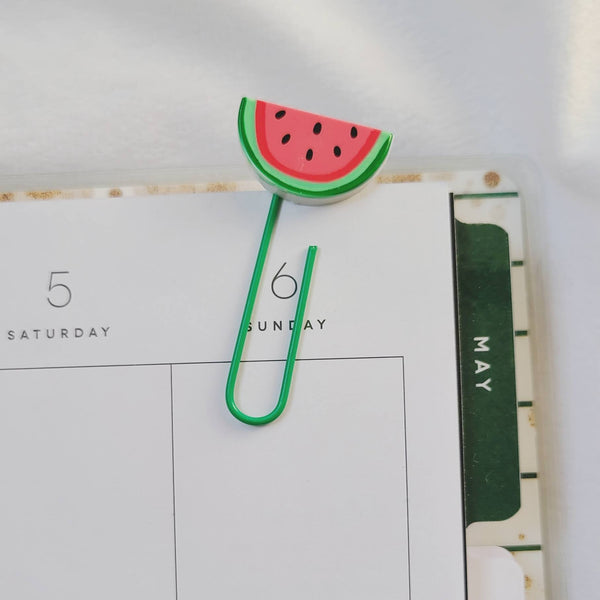 Watermelon Slice Paperclip Bookmarks