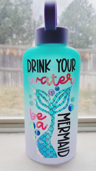 Motivational Ombre Water Tracker Bottle