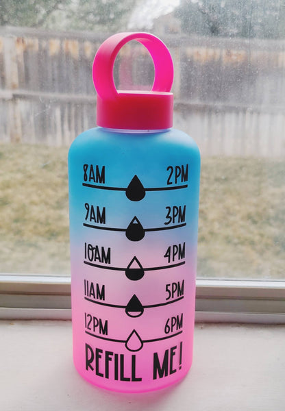 Motivational Ombre Water Tracker Bottle