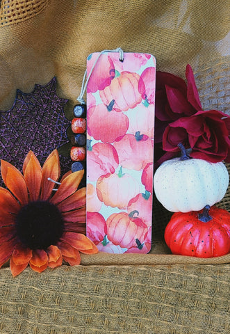 Watercolor Pumpkins Wooden Bookmark